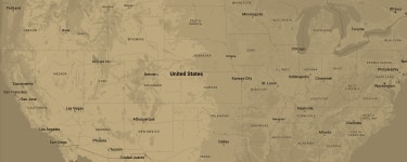 <p>Tan USA Map with major cities of Paul Davis locations Mobile</p>